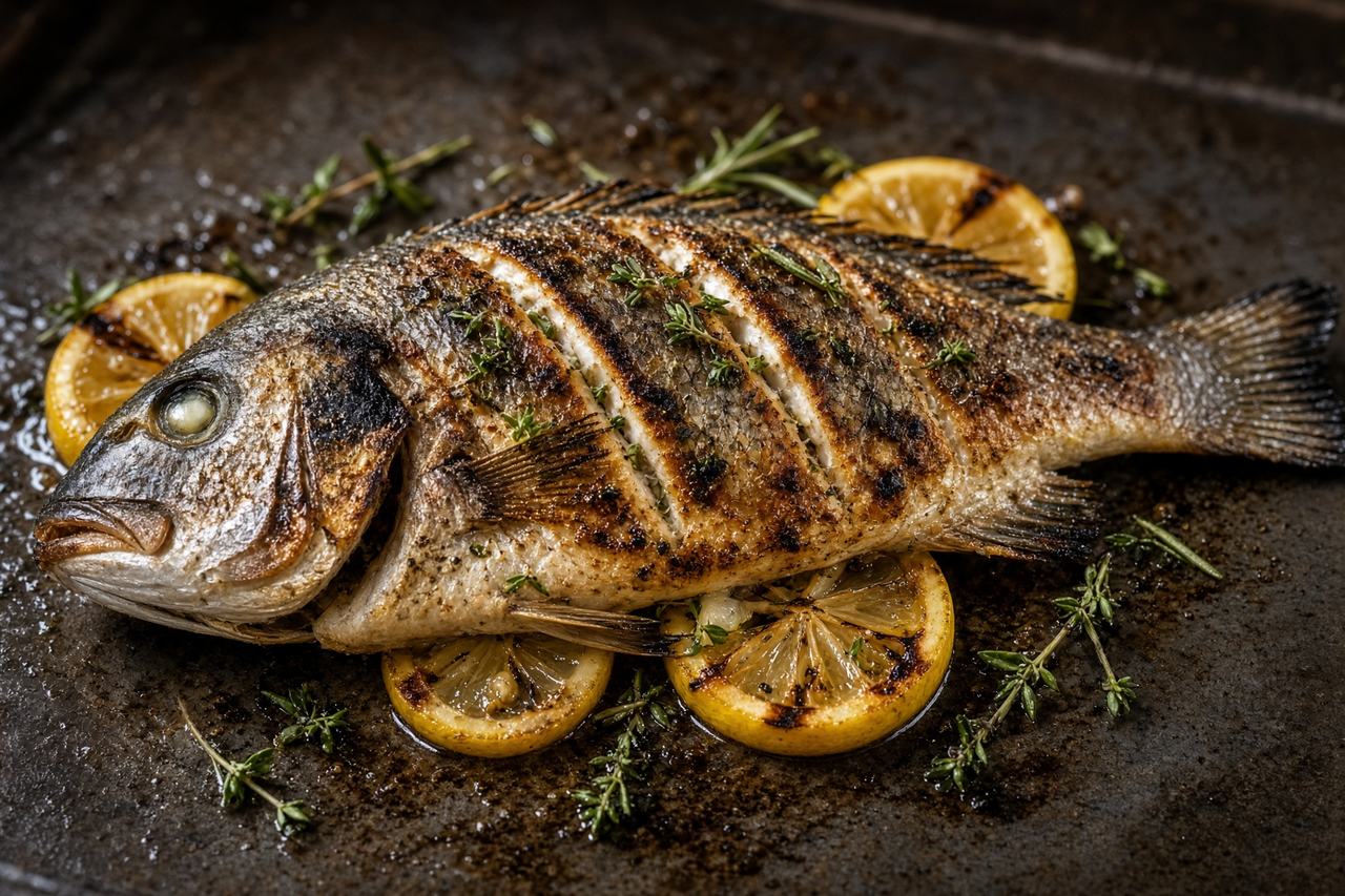 grilled branzino