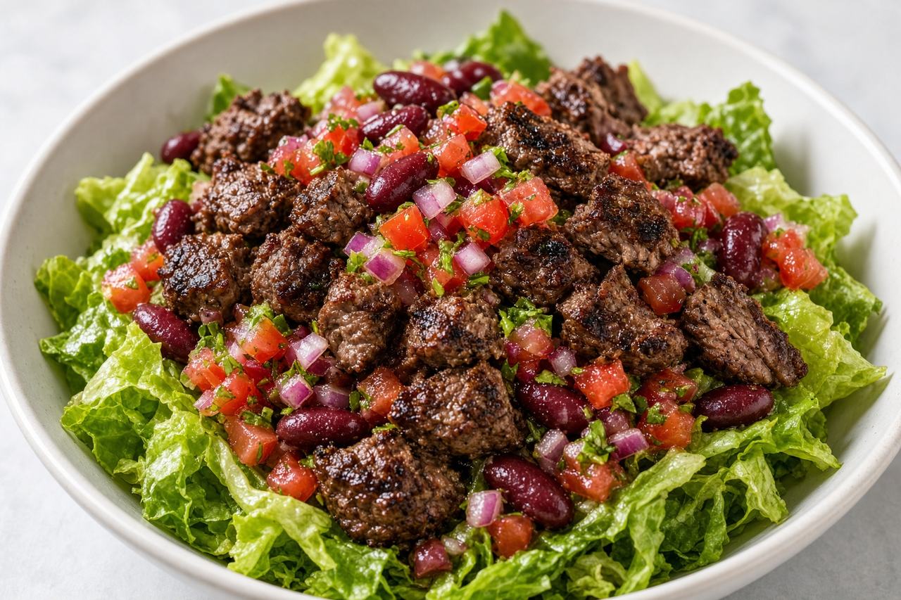 steak taco salad